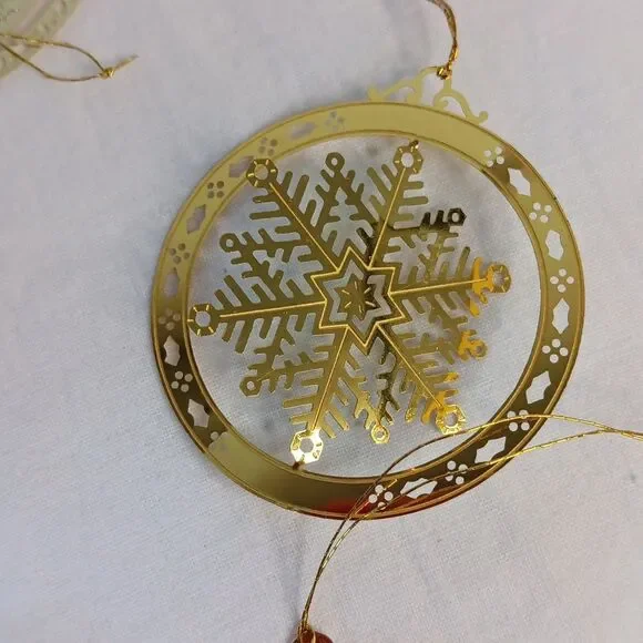 10 Gold Tone Christmas Tree Ornament Lot Die Cut Brass Vintage - Picture 9 of 16